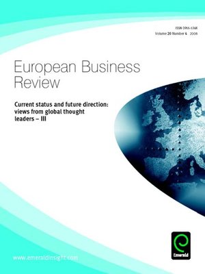 cover image of European Business Review, Volume 20, Issue 4